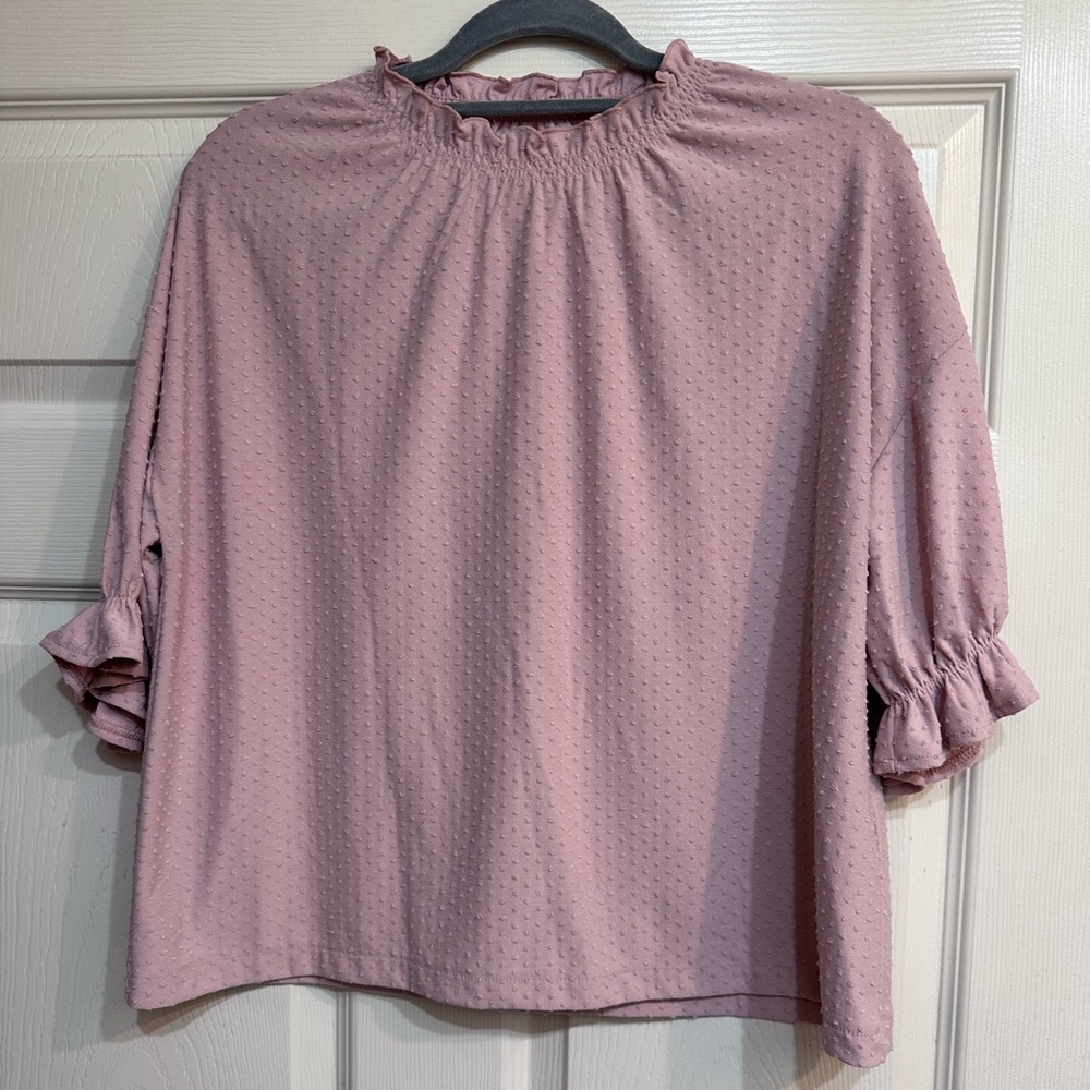 Madewell Dusty Pink Textured Blouse